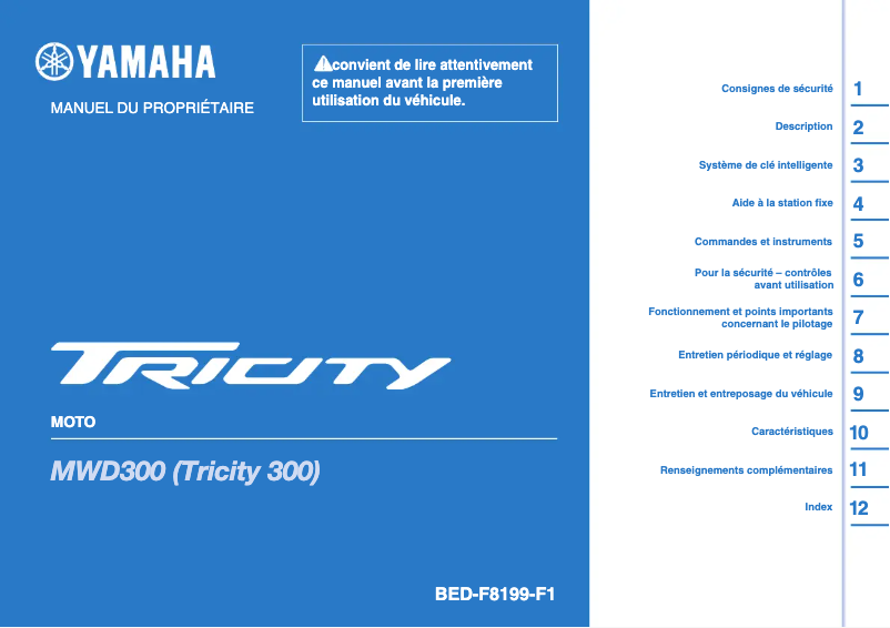 First page image of the manual for Tricity 300 (2022)