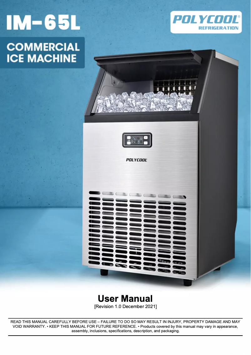 Page 1 de la notice Manuel utilisateur PolyCool IM-65L