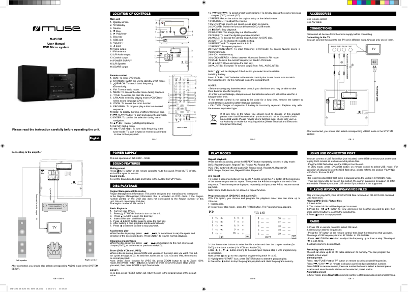 First page image of the manual for M-65 DM