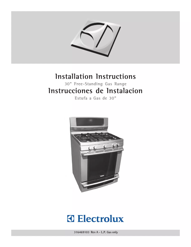 Page 1 of the manual Installation Guide Electrolux EW3LGF65GS
