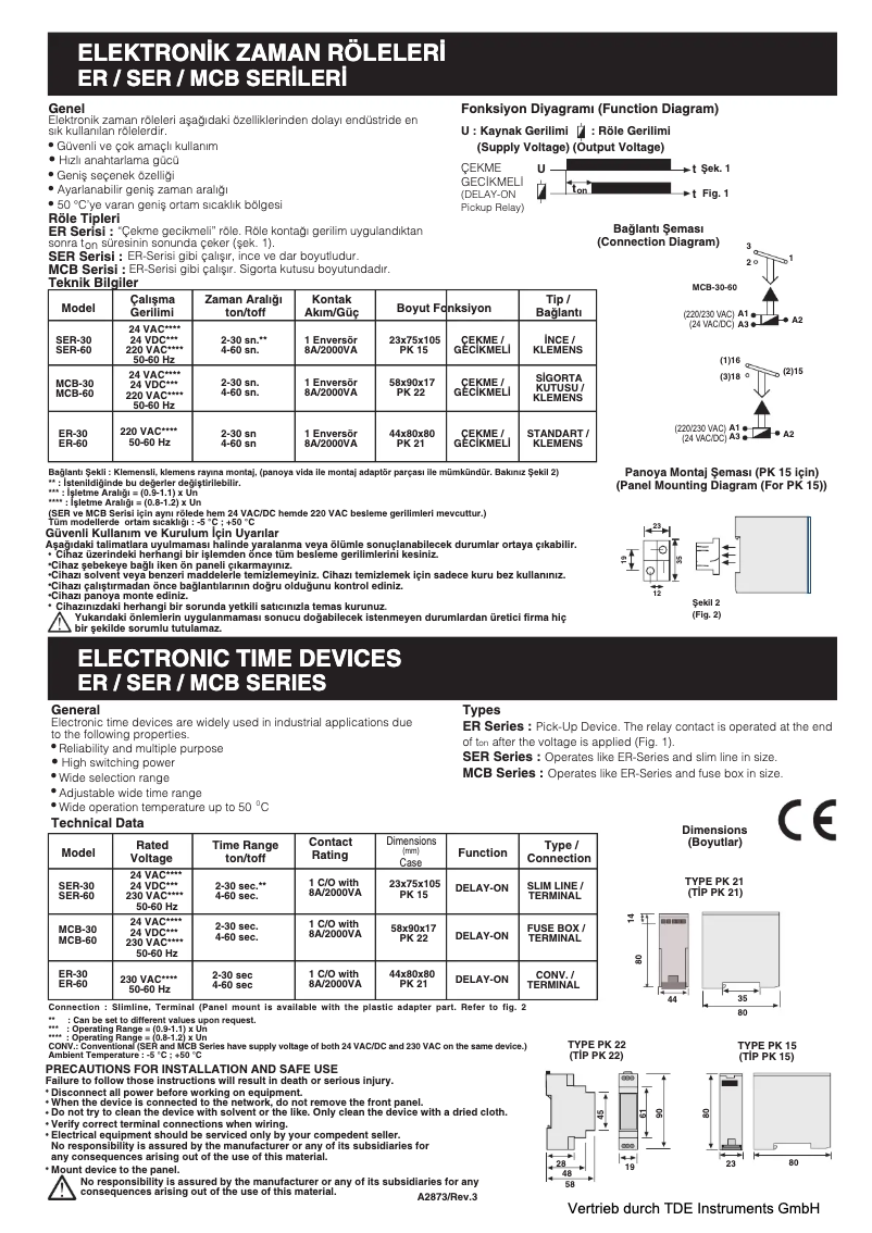 First page image of the manual for MCB-30