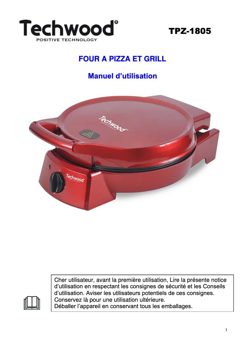 First page image of the manual for TPZ-1805