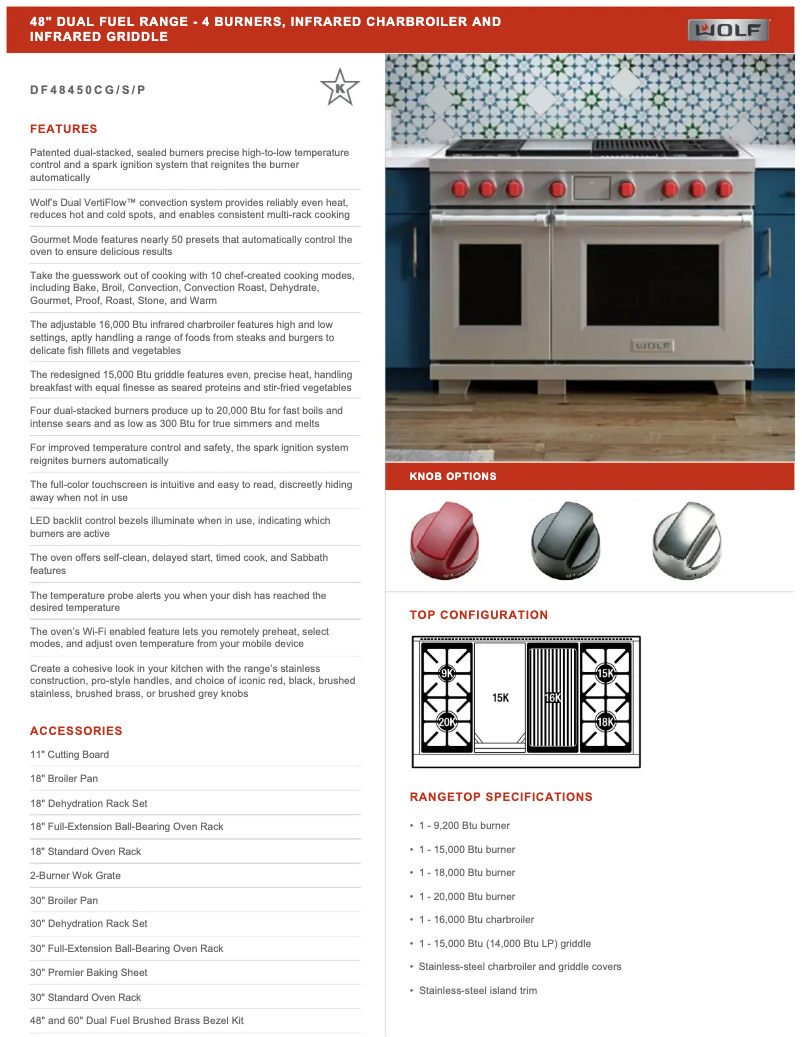 First page image of the manual for DF48450CP