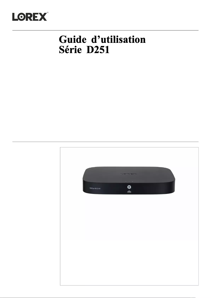 Page 1 of the manual User Manual Lorex D251A61B