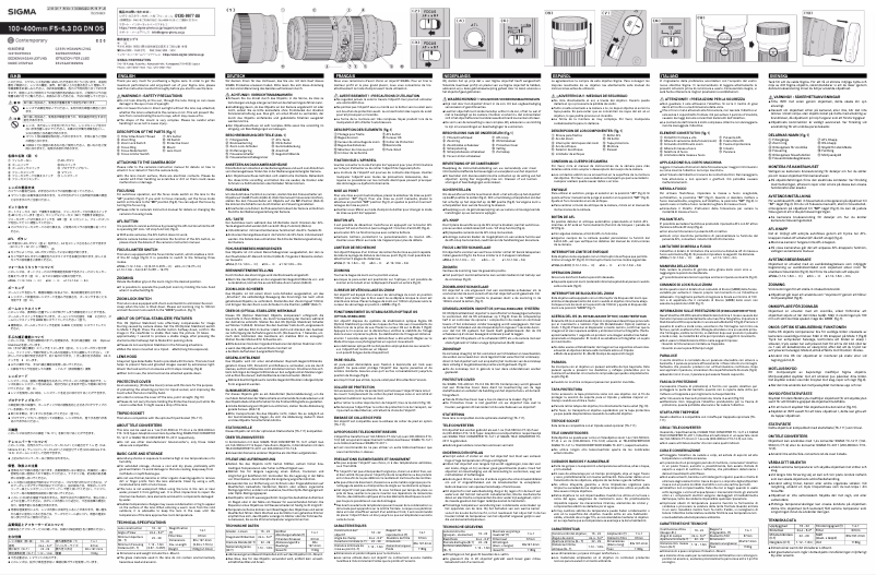 First page image of the manual for 100-400mm F5-6.3 DG DN OS