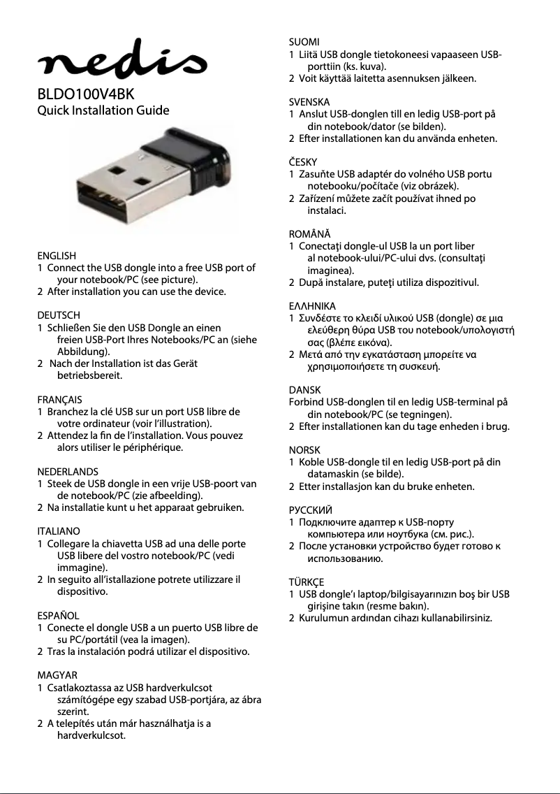 Page 1 of the manual User Manual Nedis BLDO100V4BK