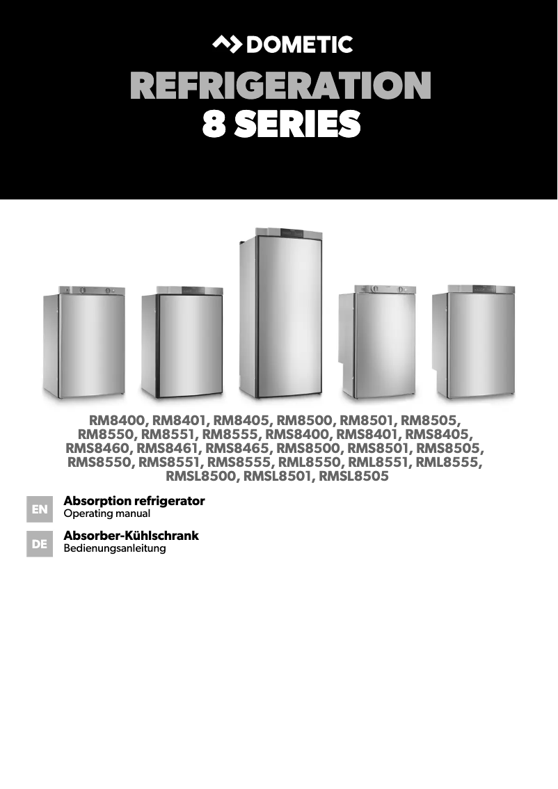 Page 1 de la notice Manuel utilisateur Dometic RML 8551