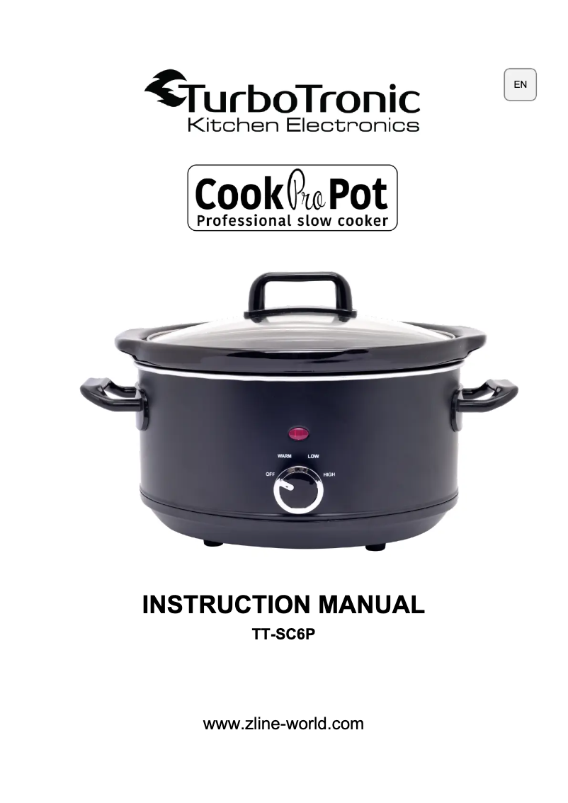 Page 1 of the manual User Manual TurboTronic Cook Pro Pot TT-SC6P