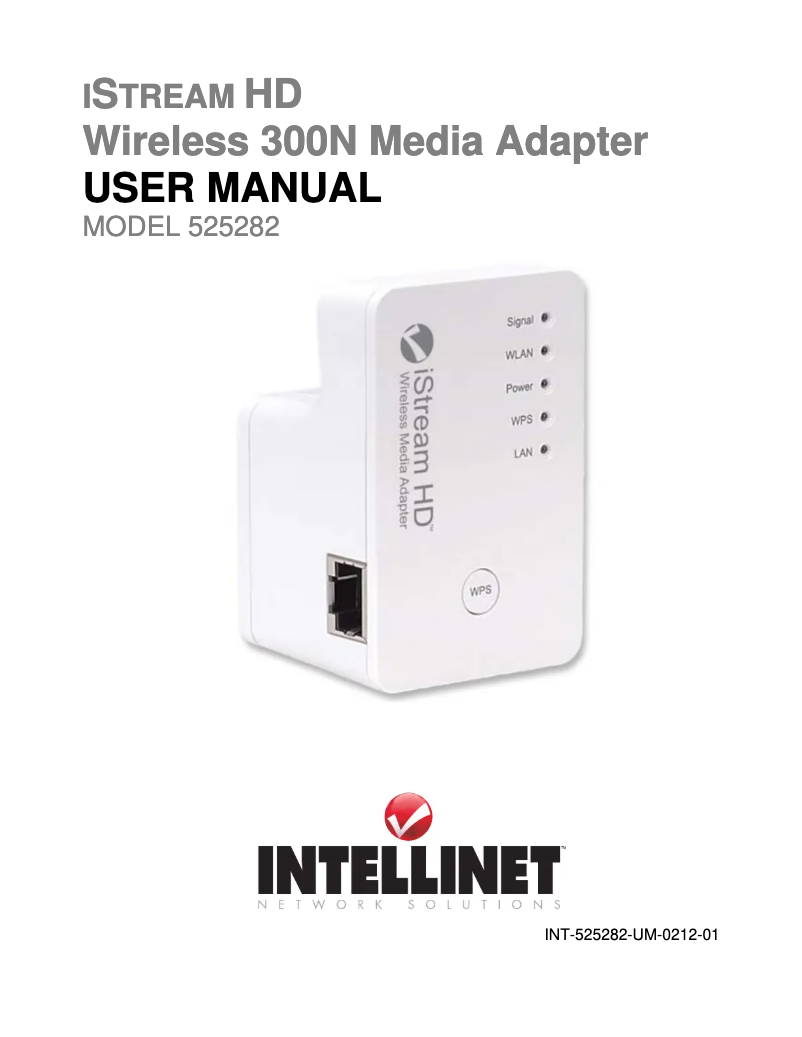 Page 1 of the manual User Manual Intellinet iStream HD 525282