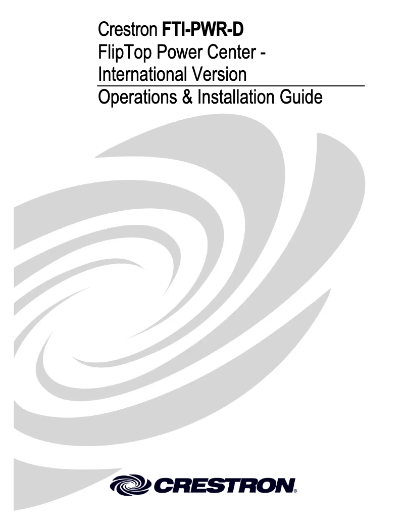 First page image of the manual for FTI-PWR-D-B