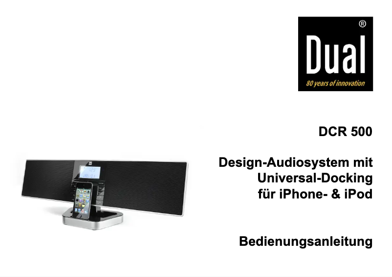 First page image of the manual for DCR 500