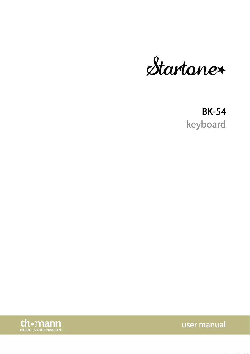 Page 1 of the manual User Manual Startone BK-54