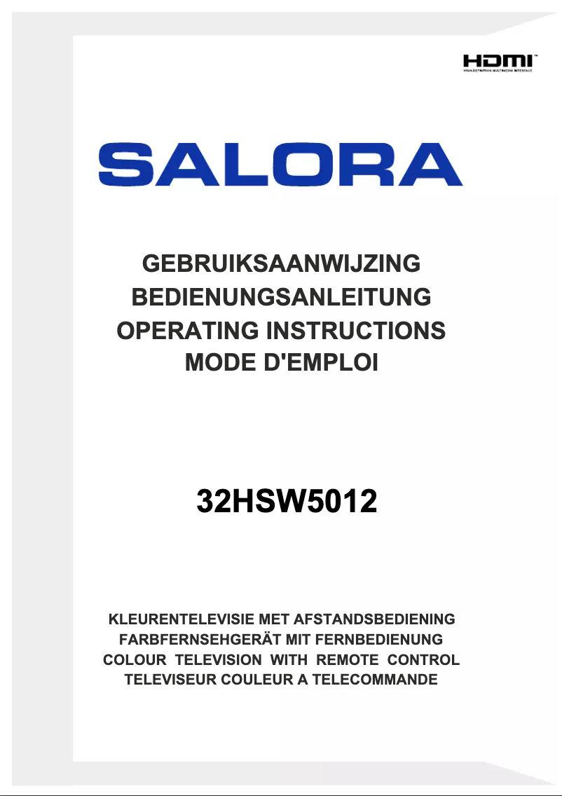 Page 1 of the manual User Manual Salora 32HSW5012