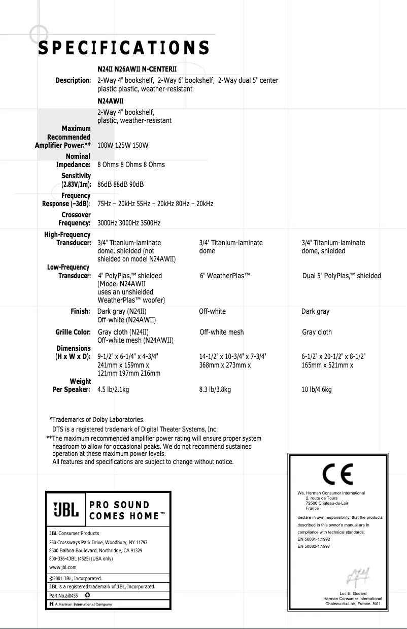 First page image of the manual for Northridge N24AWII