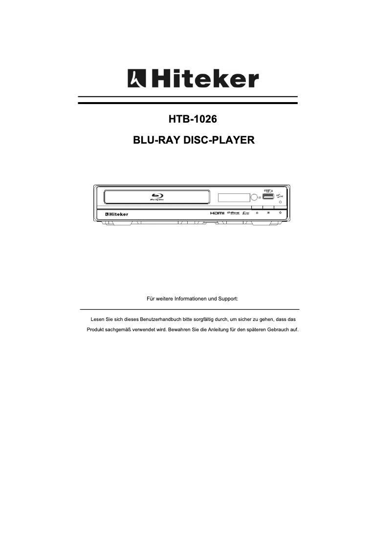 First page image of the manual for HTB-1026
