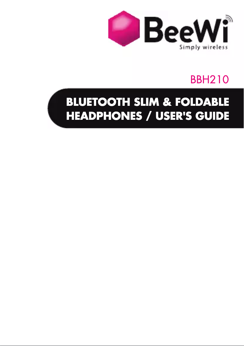 First page image of the manual for BBH210