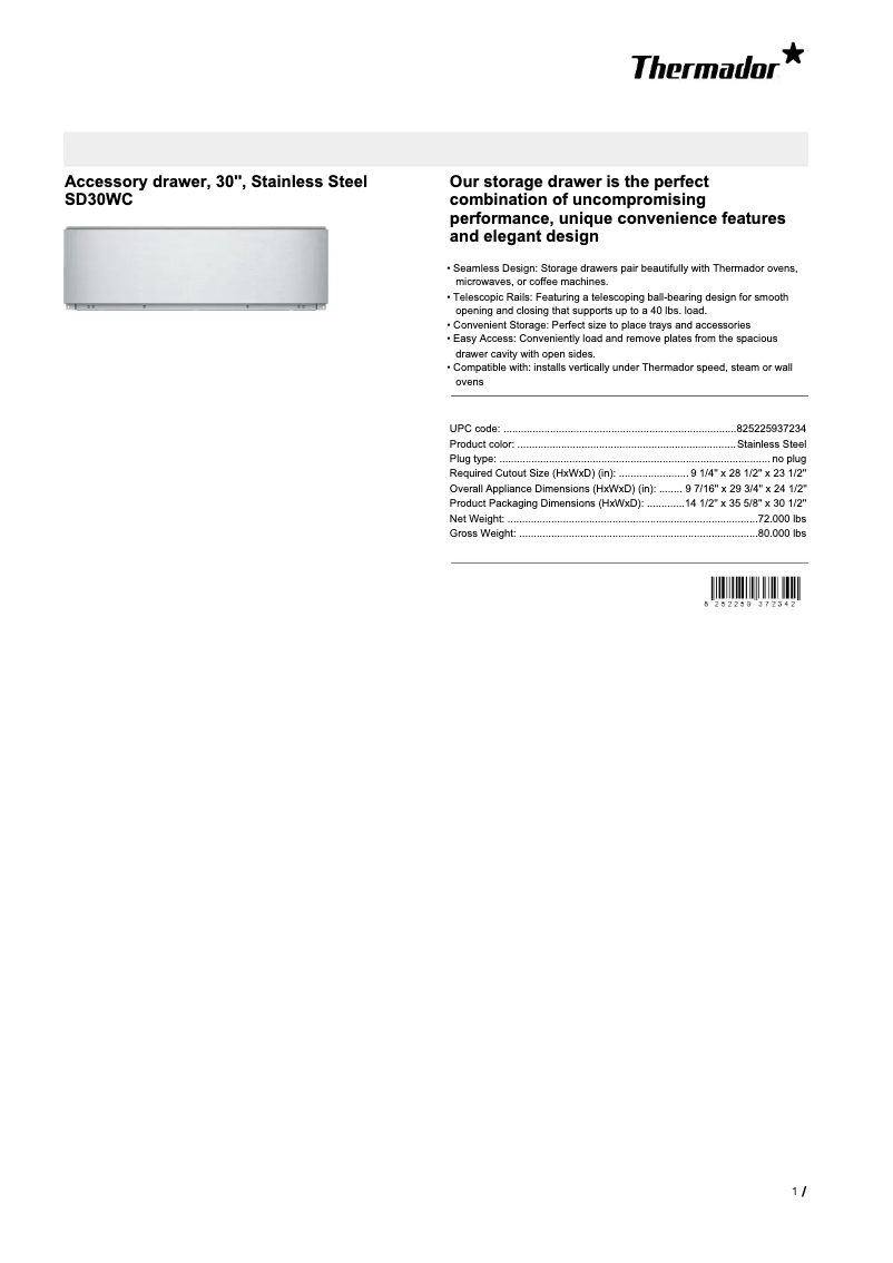 First page image of the manual for SD30WC