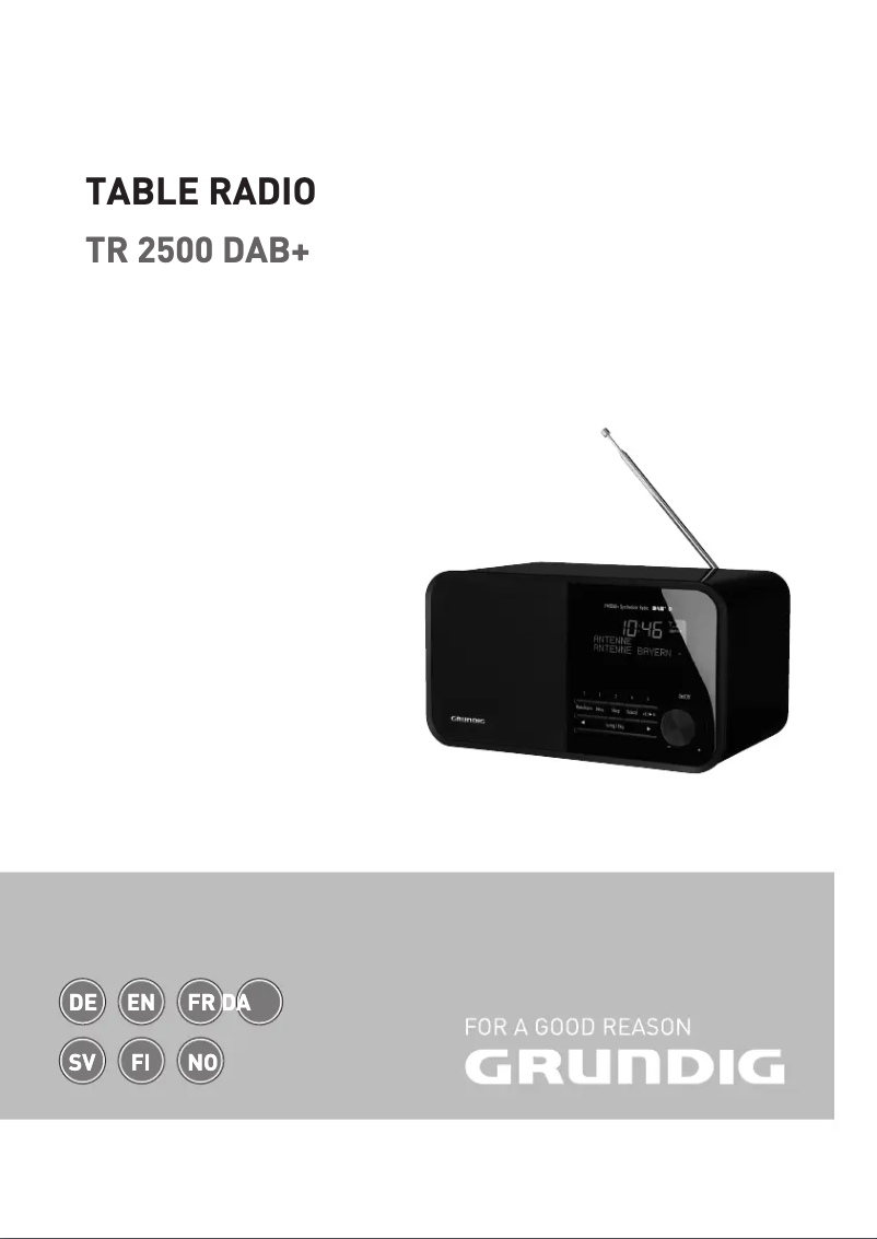 Page 1 of the manual User Manual Grundig TR 2500 DAB+