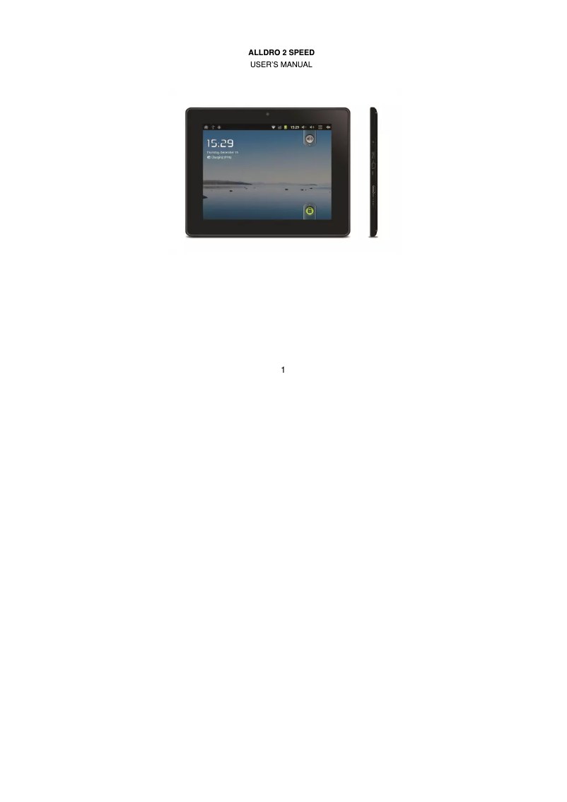 First page image of the manual for Alldro 2 Speed