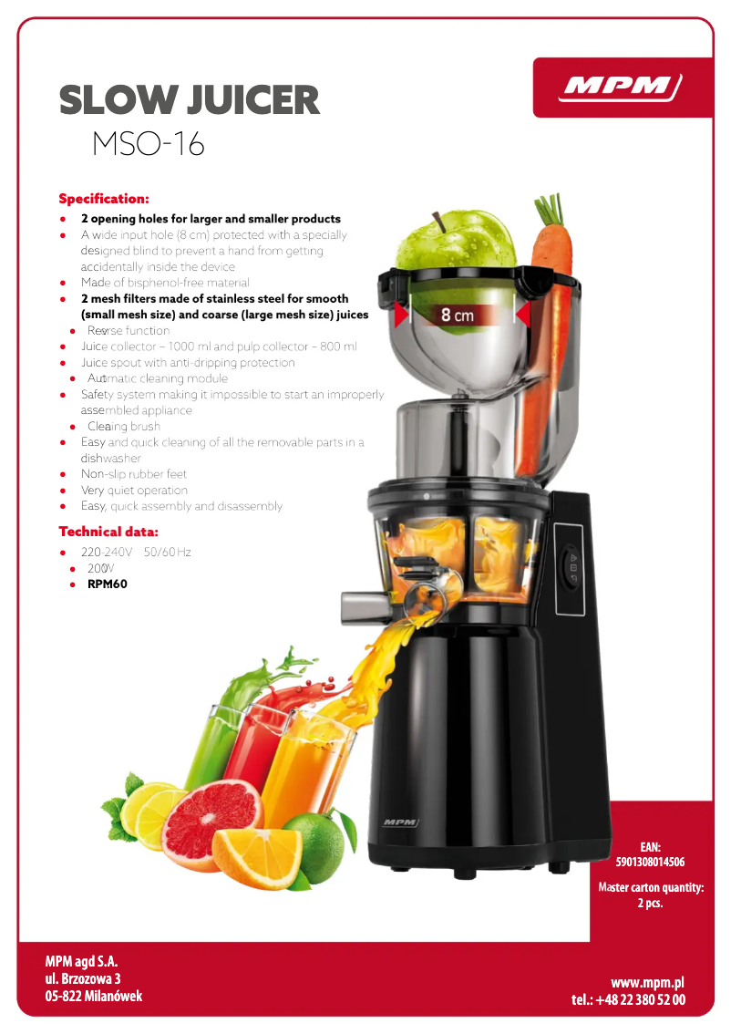 First page image of the manual for MSO-16