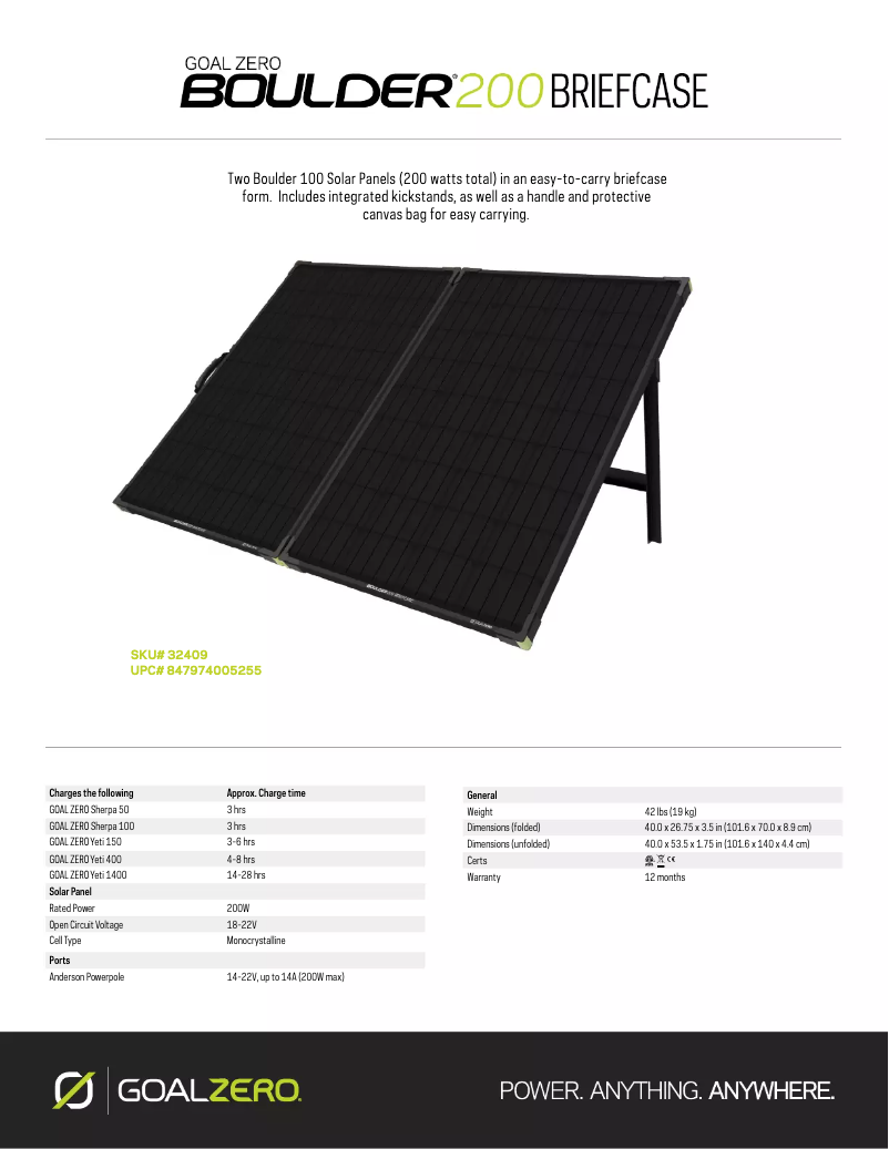 Page 1 of the manual User Manual Goal Zero Boulder 200
