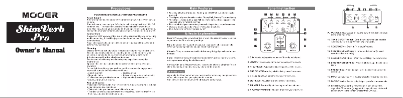 First page image of the manual for ShimVerb