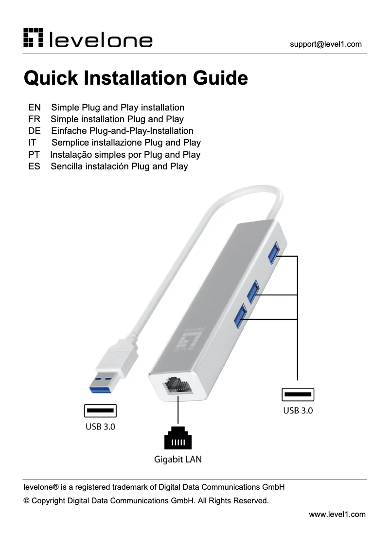 Page 1 of the manual User Manual LevelOne USB-0503