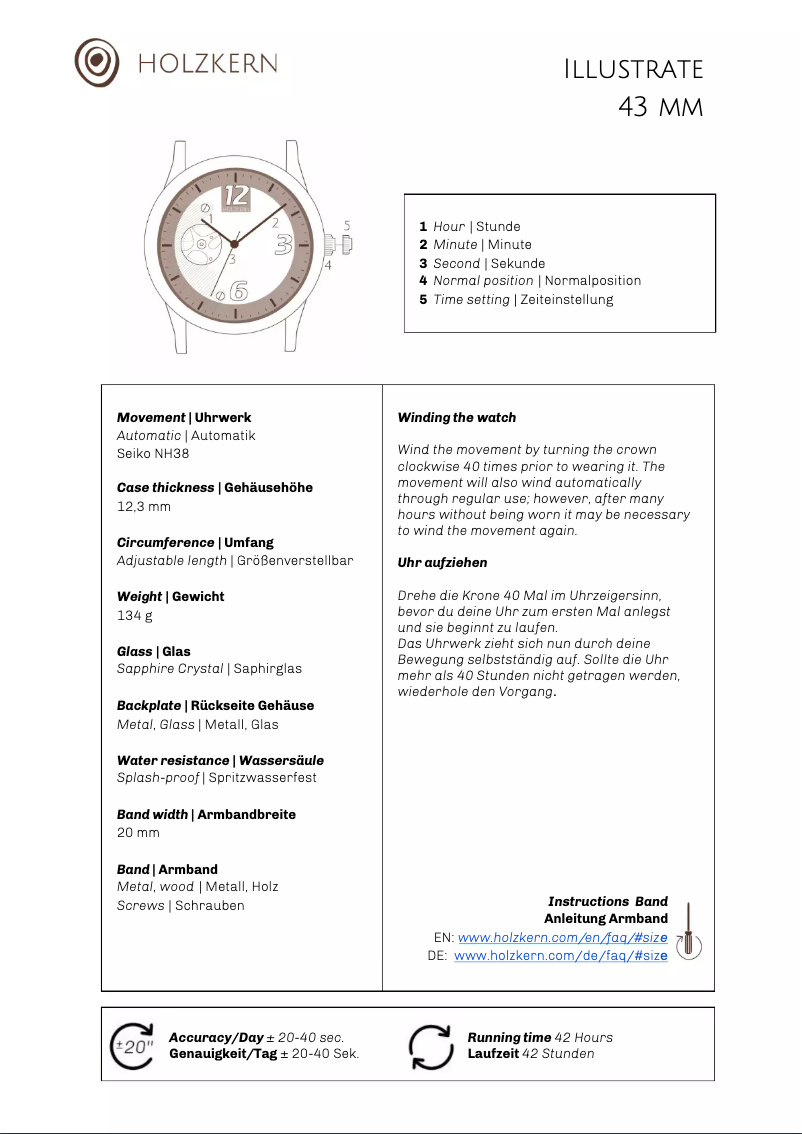 Page 1 of the manual User Manual Holzkern Albert