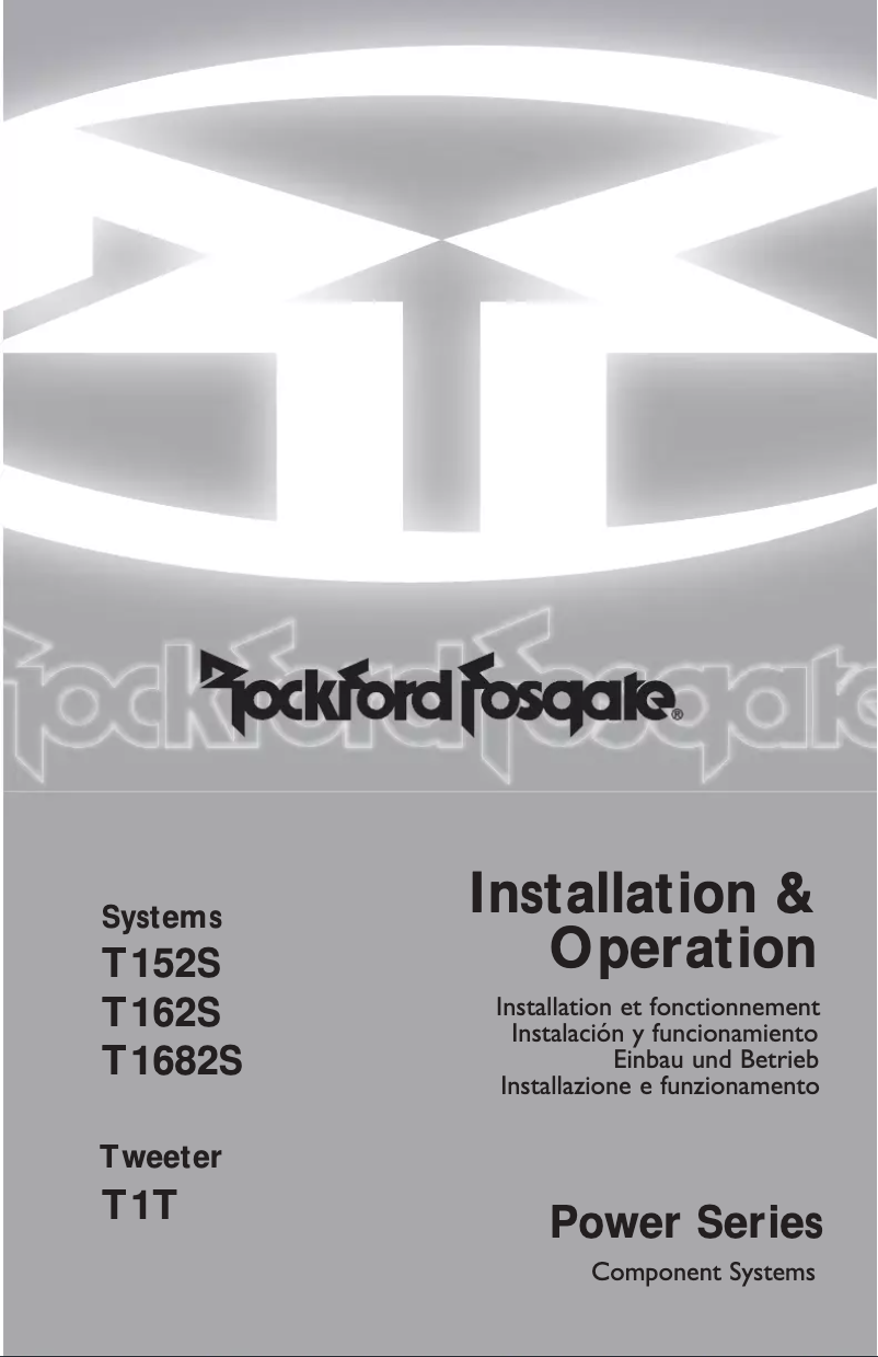 Page 1 de la notice Manuel utilisateur Rockford Fosgate T1T