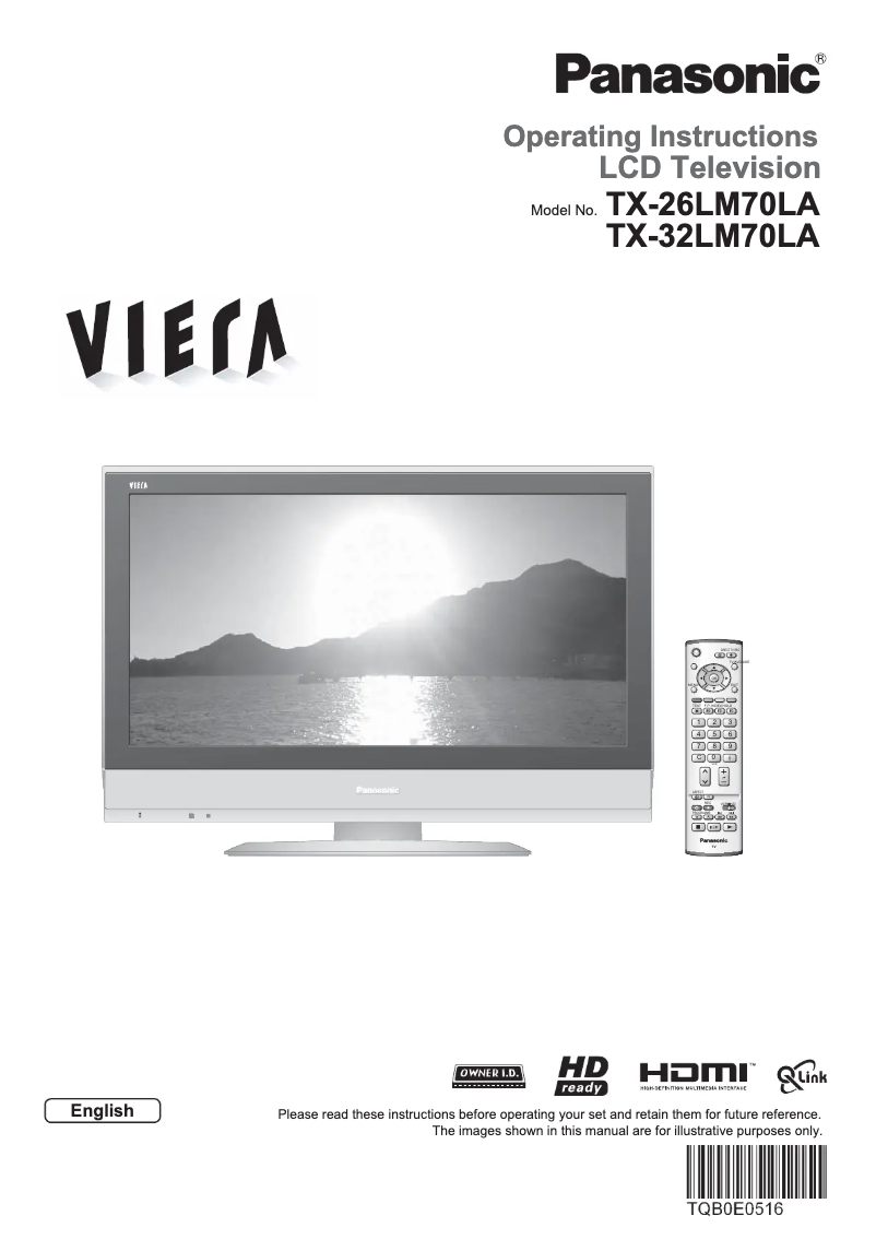 Page 1 of the manual User Manual Panasonic Viera TX-26LM70LA