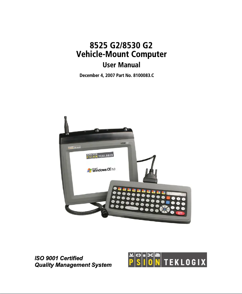 Page 1 of the manual User Manual Zebra 8525 G2