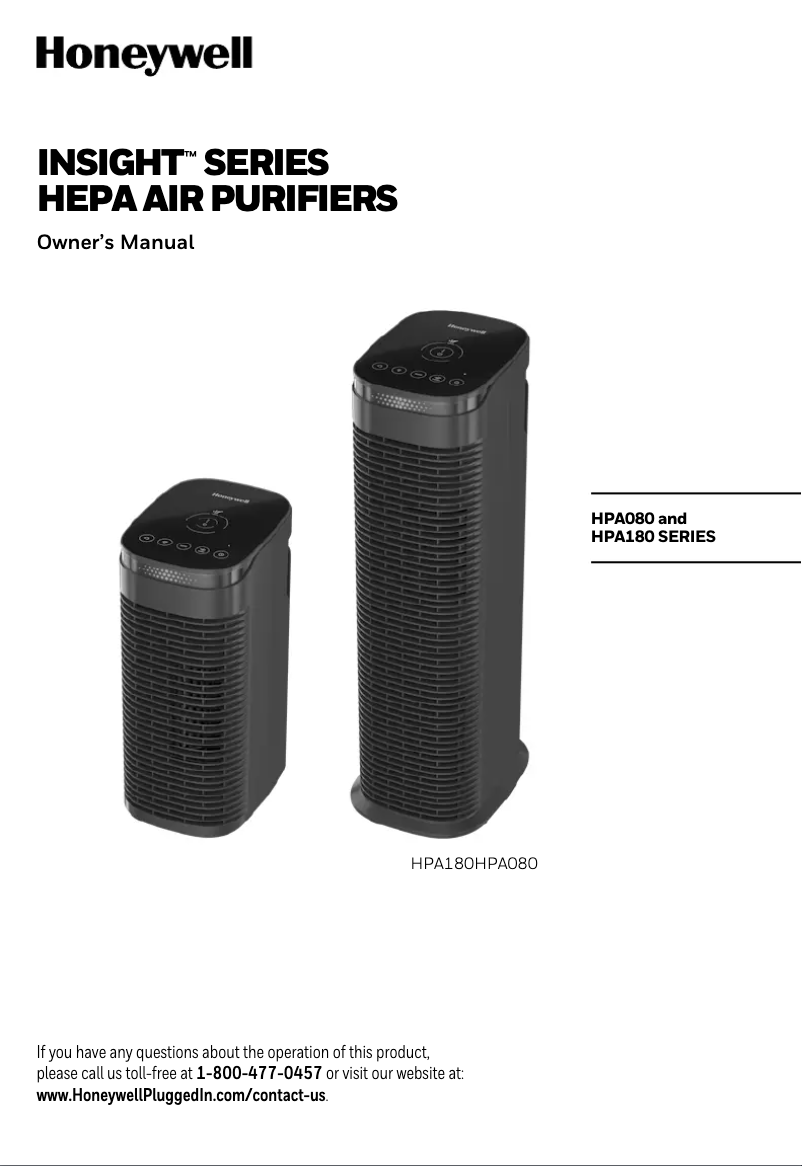 First page image of the manual for HPA180