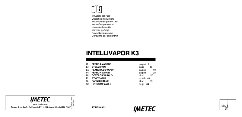 First page image of the manual for Intellivapor K3