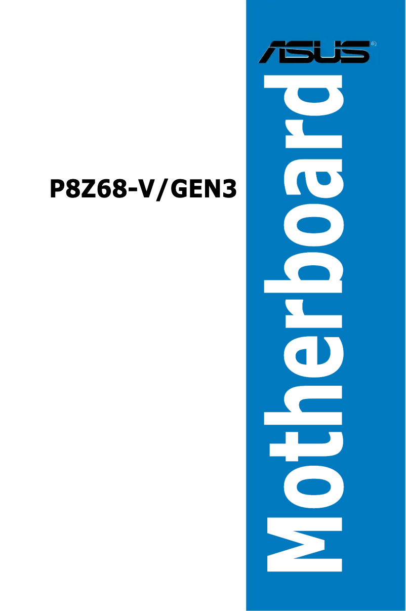 Page 1 of the manual User Manual Asus P8Z68-V/GEN3