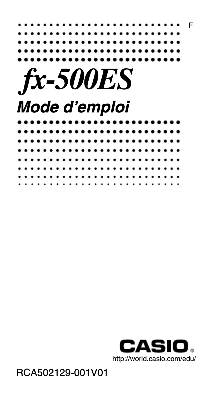 Page 1 of the manual User Manual Casio FX-500ES