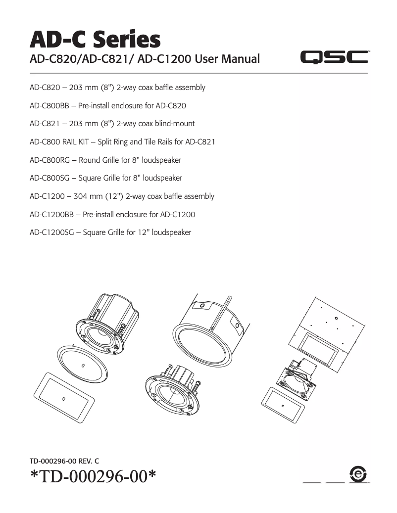 First page image of the manual for AcousticDesign AD-C820