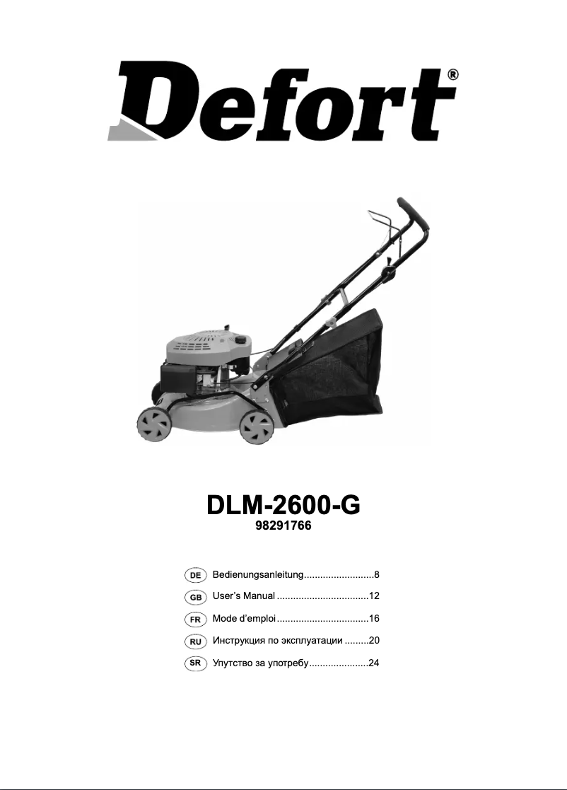 Page 1 of the manual User Manual Defort DLM-2600-G