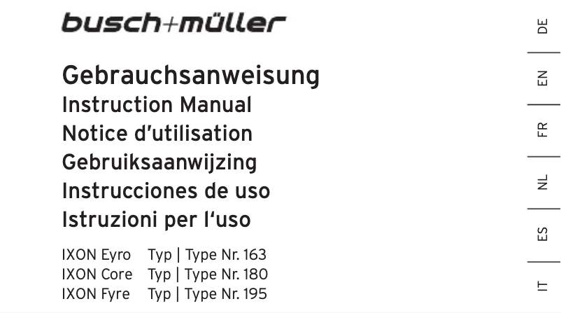 Page 1 of the manual User Manual Busch + Müller IXON Eyro