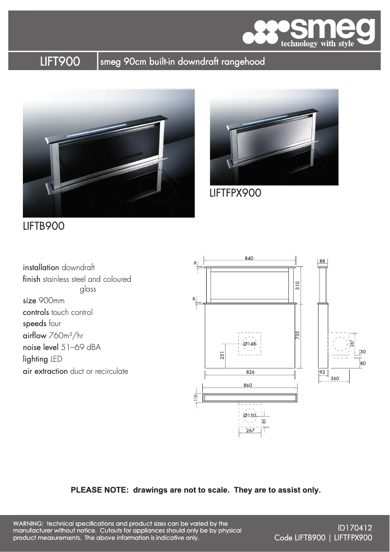 First page image of the manual for LIFTFPX900