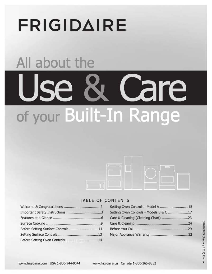 First page image of the manual for FFED3025LB