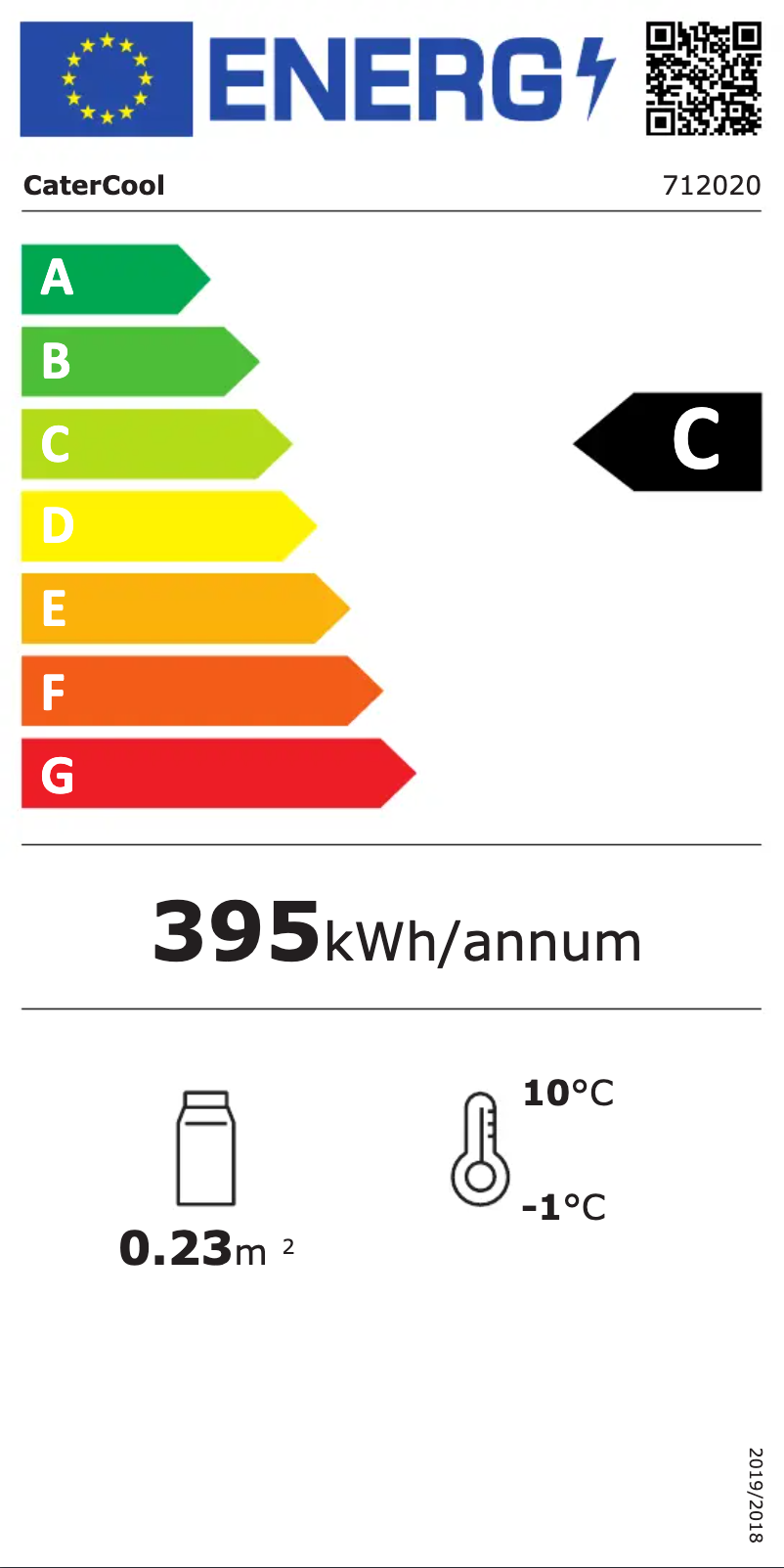 Page 1 of the manual Energy Label CaterCool 712020
