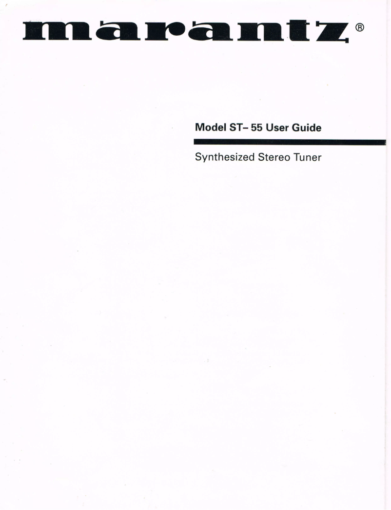 Page 1 of the manual User Manual Marantz ST-55