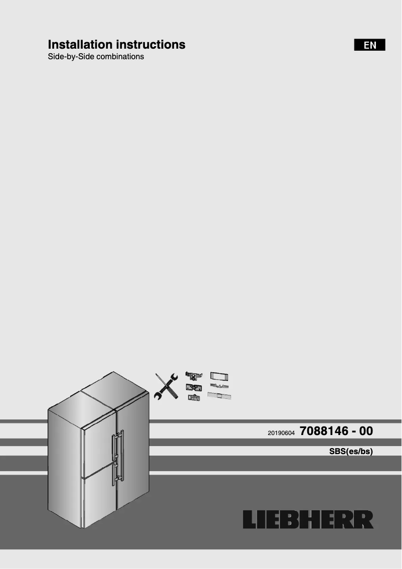 Page 1 of the manual Installation Guide Liebherr SBNES 4265
