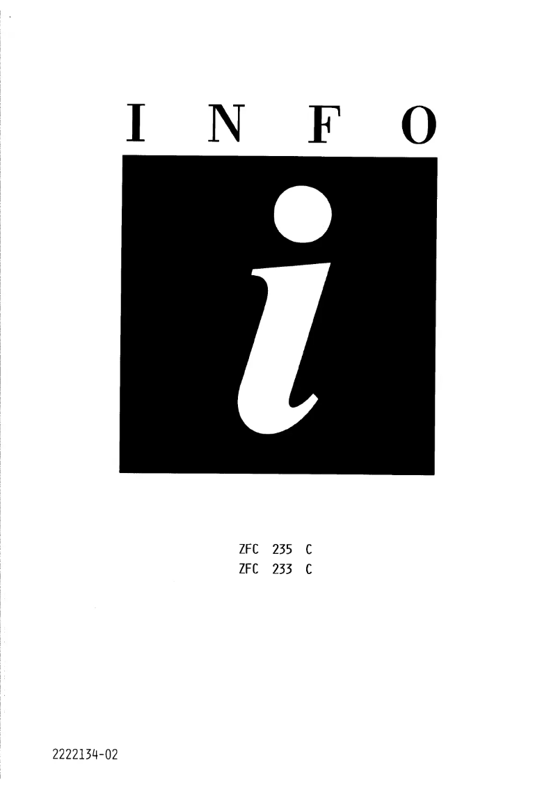 Page 1 of the manual User Manual Zanussi ZFC 233 C