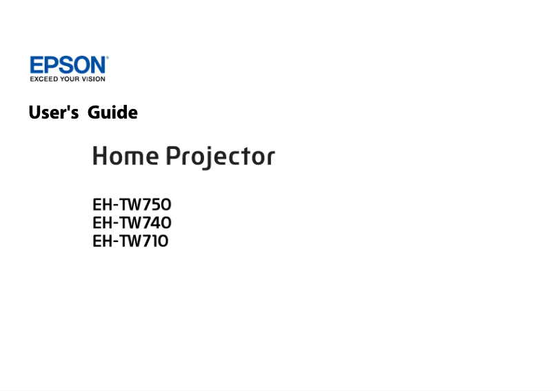 Image de la première page du manuel de l'appareil EH-TW740