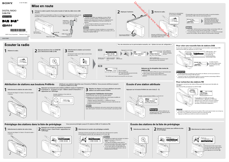 First page image of the manual for XDR-P1BDPB