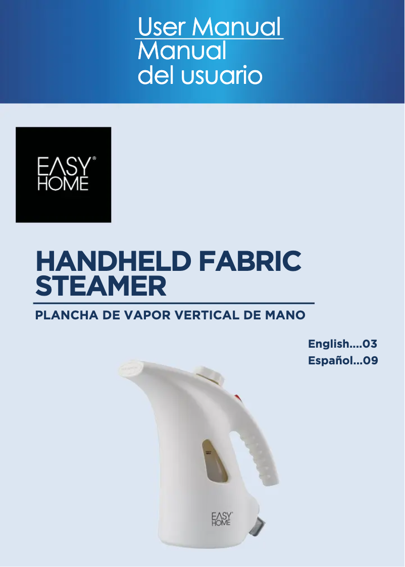 First page image of the manual for Handheld Fabric Steamer 44614