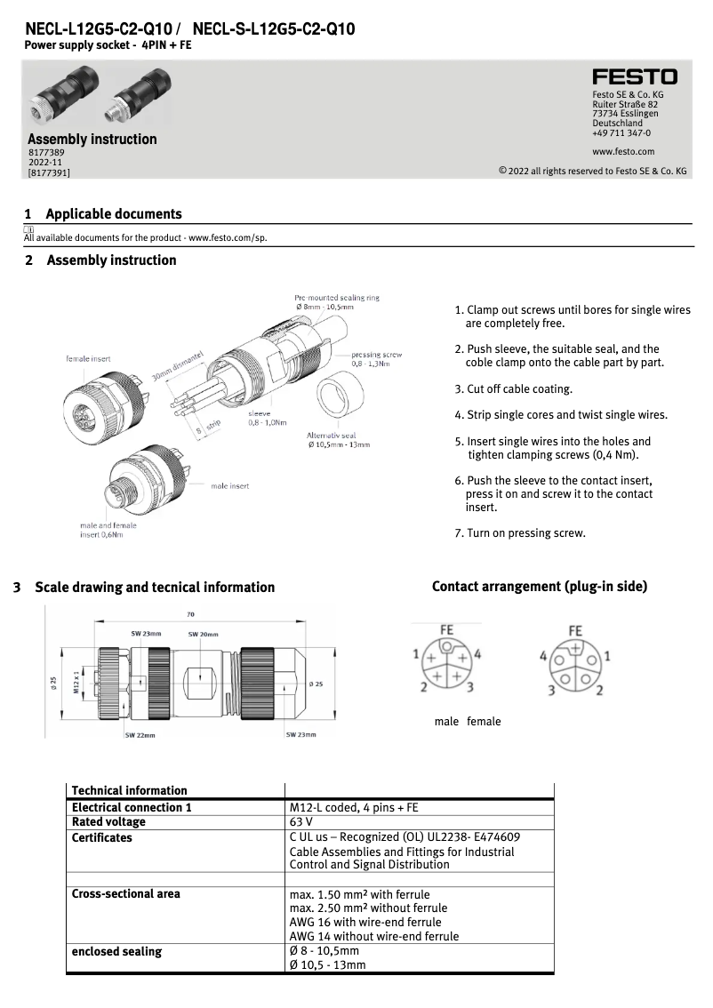 First page image of the manual for NECL-L12G5-C2-Q10