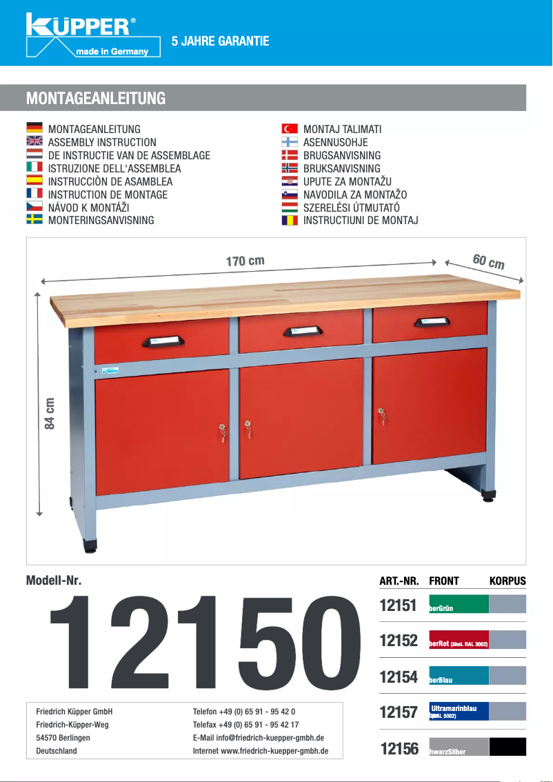 First page image of the manual for 12157