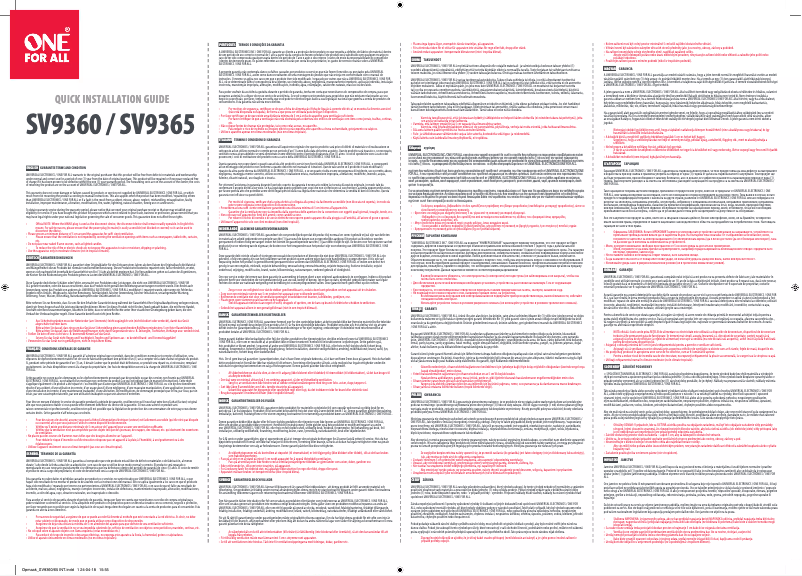 First page image of the manual for SV 9360
